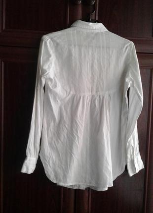Белая хлопковая блузка рубашка с длинным рукавом new look индия2 фото