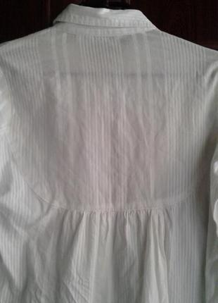 Белая хлопковая блузка рубашка с длинным рукавом new look индия5 фото