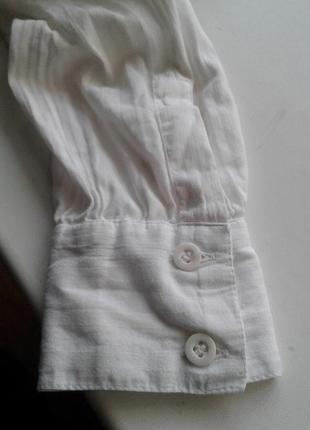 Белая хлопковая блузка рубашка с длинным рукавом new look индия7 фото
