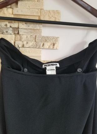Черная шерстяная юбка-миди макси jil sander3 фото