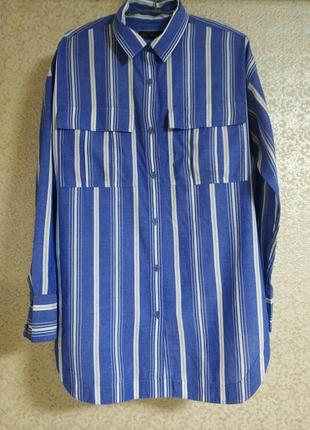 Женская рубашка рубашка накладные карманы кэжуал marks &amp; spencer m&amp;s collection, р.12