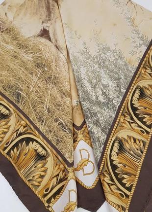 Винтажный 80 годы шелковый платок basile львы