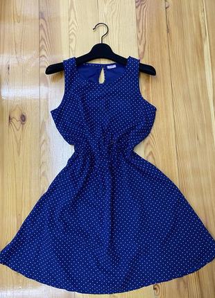 F&amp;f летнее легкое платье/сарафан темно синего цвета в идеальном состоянии