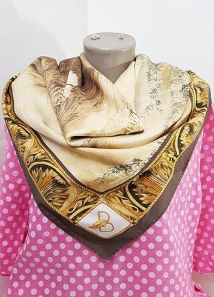 Винтажный 80 годы шелковый платок basile львы