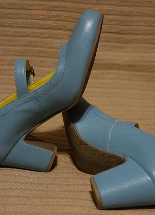 Ефектні шкіряні туфлі м'ятно бірюзового кольору moshulu англія 39 р.(25,5 см.)