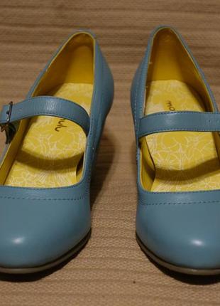 Эффектные кожаные туфли мятно бирюзового цвета moshulu англия 39 р.( 25,5 см.)2 фото