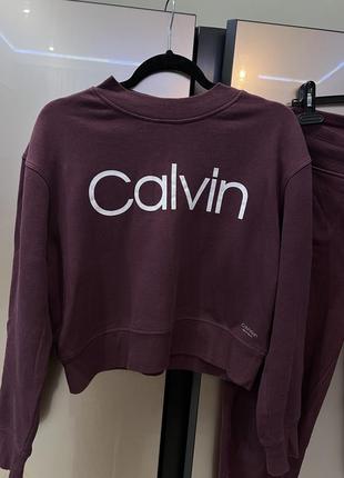 Утепленный спортивный костюм calvin klein размер м на флисе оригинал2 фото