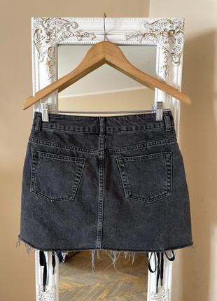 Черная джинсовая мини юбка topshop2 фото