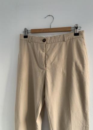Бежевые брюки летние весенние тонкие в винтажном стиле2 фото