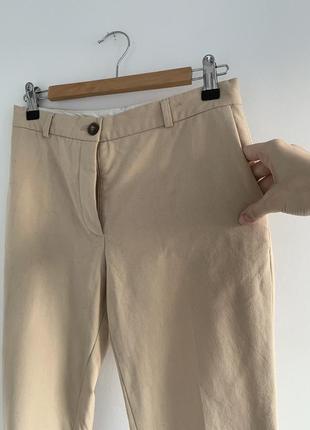Бежевые брюки летние весенние тонкие в винтажном стиле6 фото