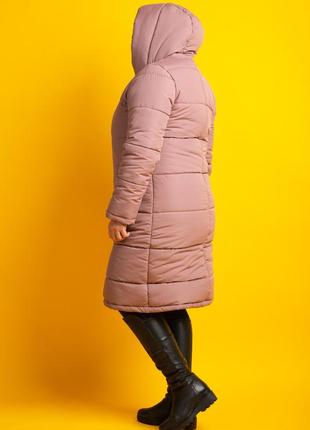 Женское пальто плащевка зимнее zeta-m цвет фреза7 фото
