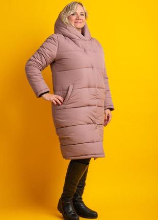 Женское пальто плащевка зимнее zeta-m цвет фреза3 фото
