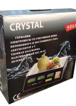 Ваги електронні торгові з лічильником ціни crystal ct-500 до 50 кг4 фото