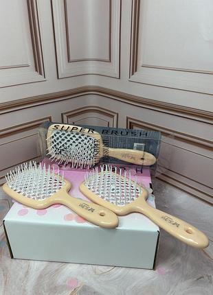 Щетка для волос superbrush пастельно-желтый с белым