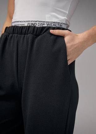 Женские брюки с двойным поясом6 фото