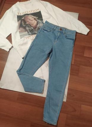 Укороченные джинсы / штаны высокая посадка / брюки укороченные / светлые джинсы2 фото