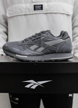 Кроссовки reebok classic leather grey3 фото