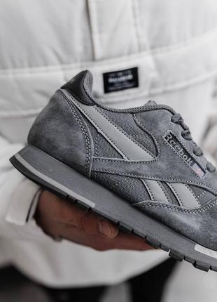 Кроссовки reebok classic leather grey6 фото