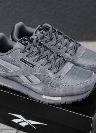 Кроссовки reebok classic leather grey2 фото