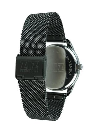 Годинник ziz білий за чорним на металевому браслеті2 фото