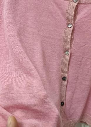 Кардиган из льна и шелка, розовый5 фото