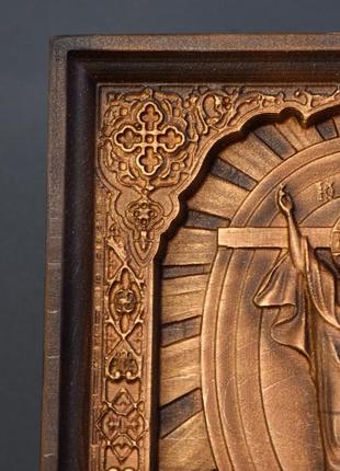 Ікона воскресіння христове дерев'яна різьблена розмір 12.5 х 15 см. код/артикул 142 5024 фото