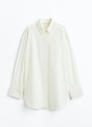 Премиум линейка, рубашка хлопок расшитая жемчугом