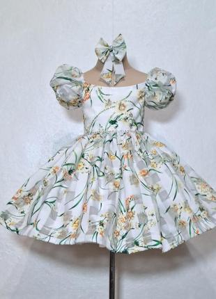 Сукня нарядна,весняне платтячко з квітами3 фото