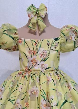 Сукня нарядна,весняне платтячко з квітами7 фото