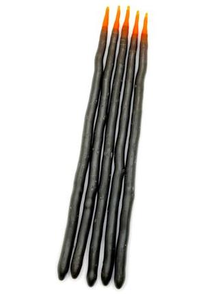 4 шт макана свічка виготовлена за старовинною технологією макання помаранчево-чорна набір 5 шт. код/артикул 1441 фото