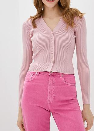 Скорочений кардиган в рубчик 40-46 р.📗💚🥒