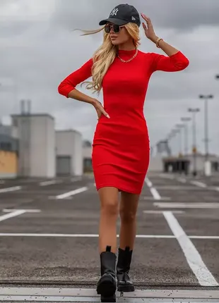 Брендовое базовое красное платье топ качество от vero moda