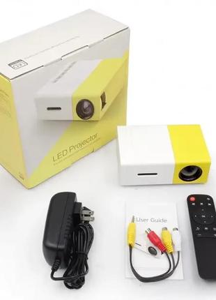 Мультимедийный портативный проектор ukc yg-300 с динамиком whiteyellow