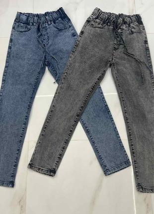 Синие джинсы варенки, джеггинсы варенки, стрейчевые джинсы на резинке, голубые джинсы р 42-563 фото