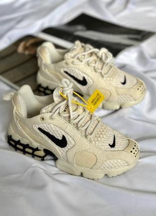 Трендовые кроссовки nike stussy air zoom spiridon caged fossil1 фото