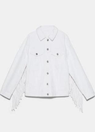 Джинсовая рубашка куртка джинсовка белая