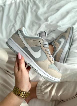 Замшевые кроссовки nike dunk wolf grey1 фото