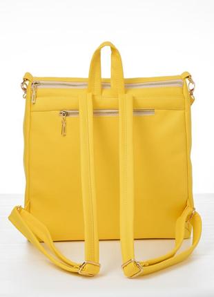 Вместительный женский желтый рюкзак для спортзала2 фото
