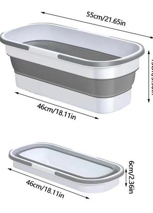 Складаний кошик для прання білизни портативний пластиковий мийний раковин2 фото