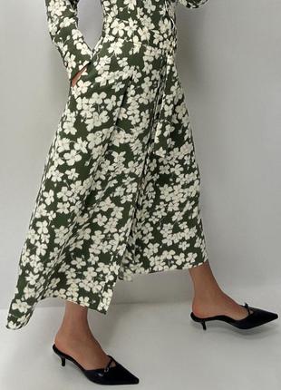 Плаття-сорочка з квітковим принтом3 фото