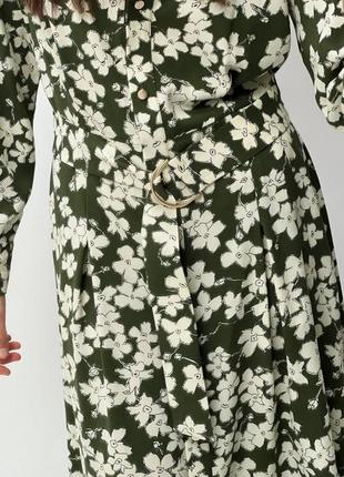 Платье-рубашка с цветочным принтом2 фото