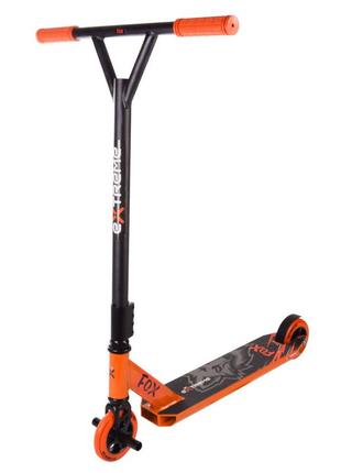Самокат трюковий 2-колісний tr21005 (rl7t) extreme motion fox, pu 110 мм (жовтогарячий)