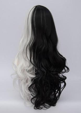 Длинные парики resteq - 70см, черно-белые волнистые волосы, косплей, аниме3 фото