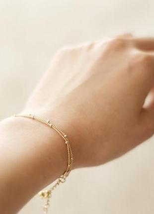 Женский браслет ui431 цепочка ланцюжок цвет золото серебро двойной браслет прекрасный подарок5 фото