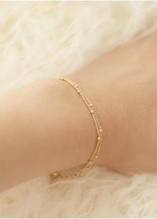 Женский браслет ui431 цепочка ланцюжок цвет золото серебро двойной браслет прекрасный подарок6 фото