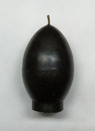 Воскова свічка "чорне яйце з полином" код/артикул 1441 фото
