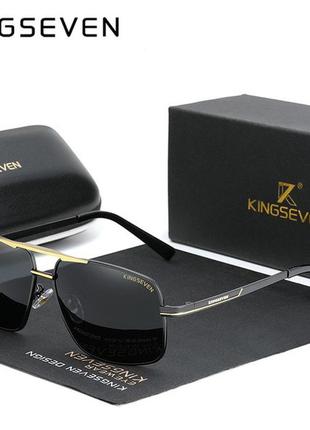 Чоловічі поляризаційні сонцезахисні окуляри kingseven n7891 gold gray код/артикул 184