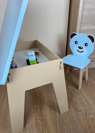 Стол с ящиком и стульчик детский. для игры, учебы, рисования5 фото