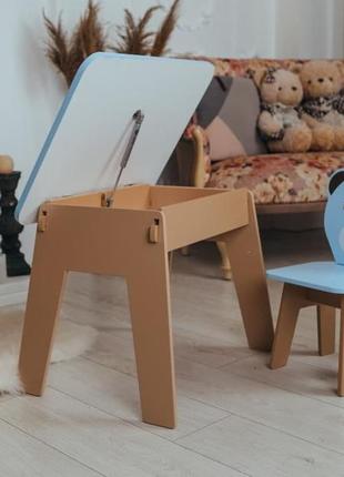 Стол с ящиком и стульчик детский. для игры, учебы, рисования10 фото