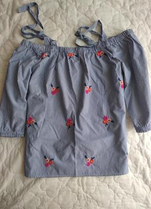 Новая лёгкая блуза на плечи с вышивкой от dorothy perkins2 фото